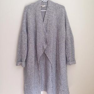 H&M Oversized Grey + White Cardigan